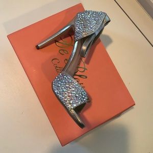 Peep Toe Rhinestone Heels